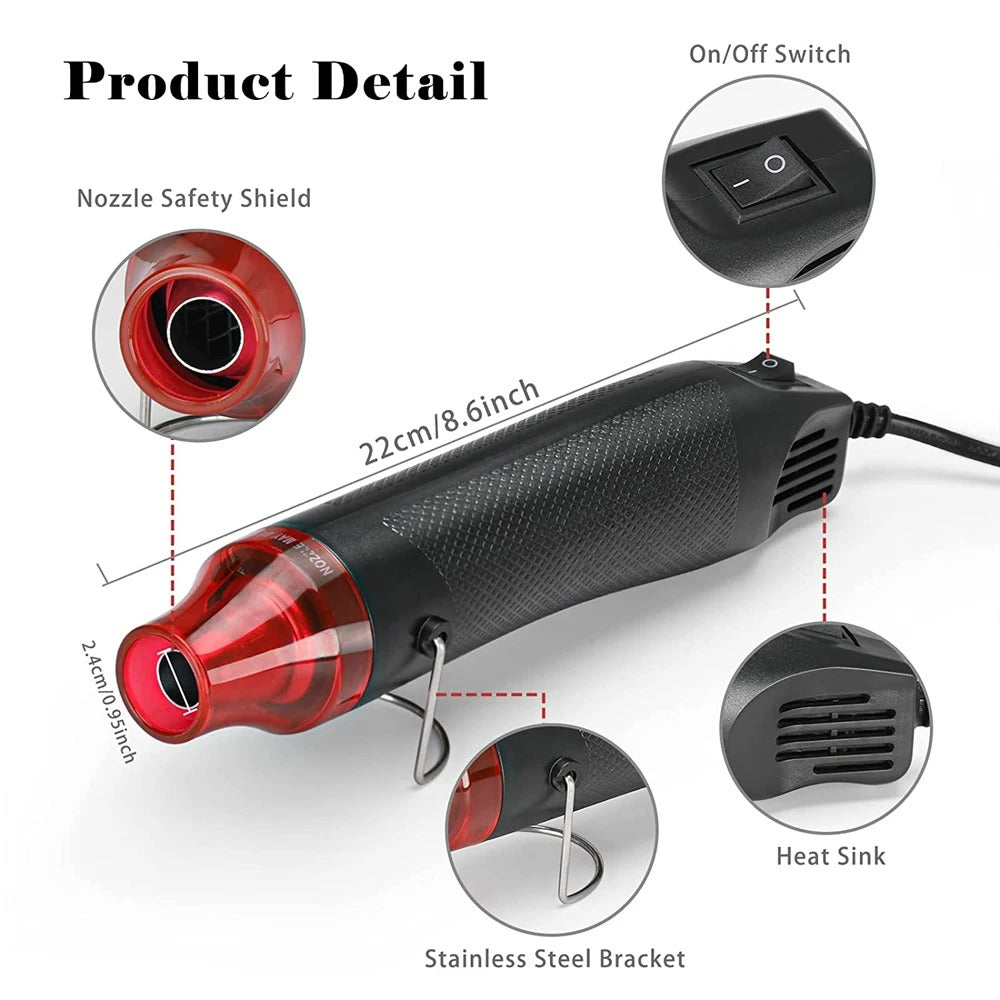 KIT DE TUBOS TERMO RETRÁCTILES MÁS PISTOLA DE AIRE CALIENTE